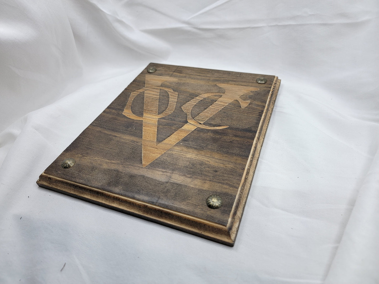 DUTCH EAST INDIA Co. or the United East India Company V.O.C. Verenigde Oostindische Compagnie walnut stained solid wood wall decor sign