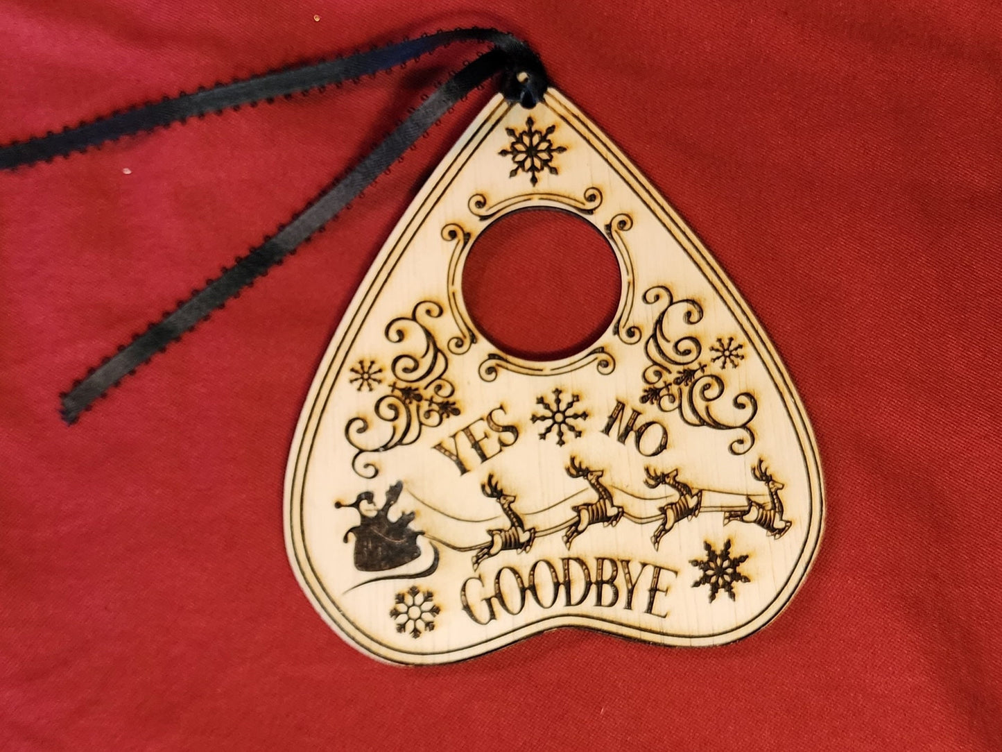 PLANCHETTE SANTA & REINDEER Skull Ornament Summon the Holiday Spirit With This Skull Santa with Skull Reindeer Christmas Ouija Spirit Board