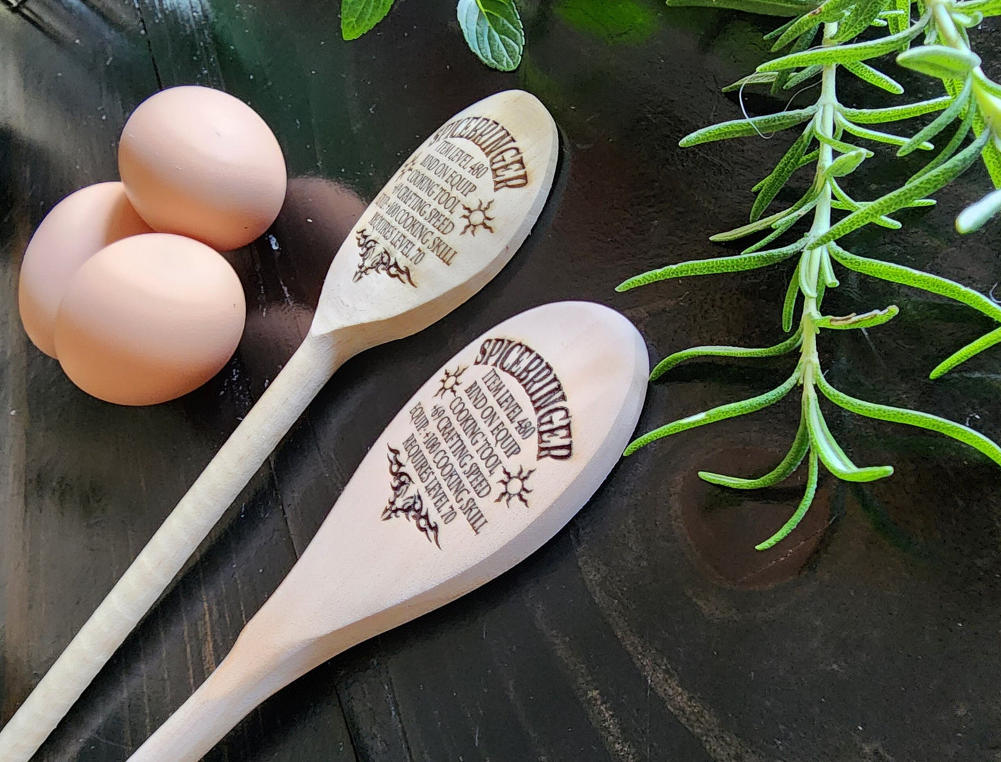 SPICEBRINGER WOODEN SPOON Legendary Item Kitchen Utensil inspired by Fantasy Roleplaying game World of Warcraft Dungeons & Dragons Warhammer