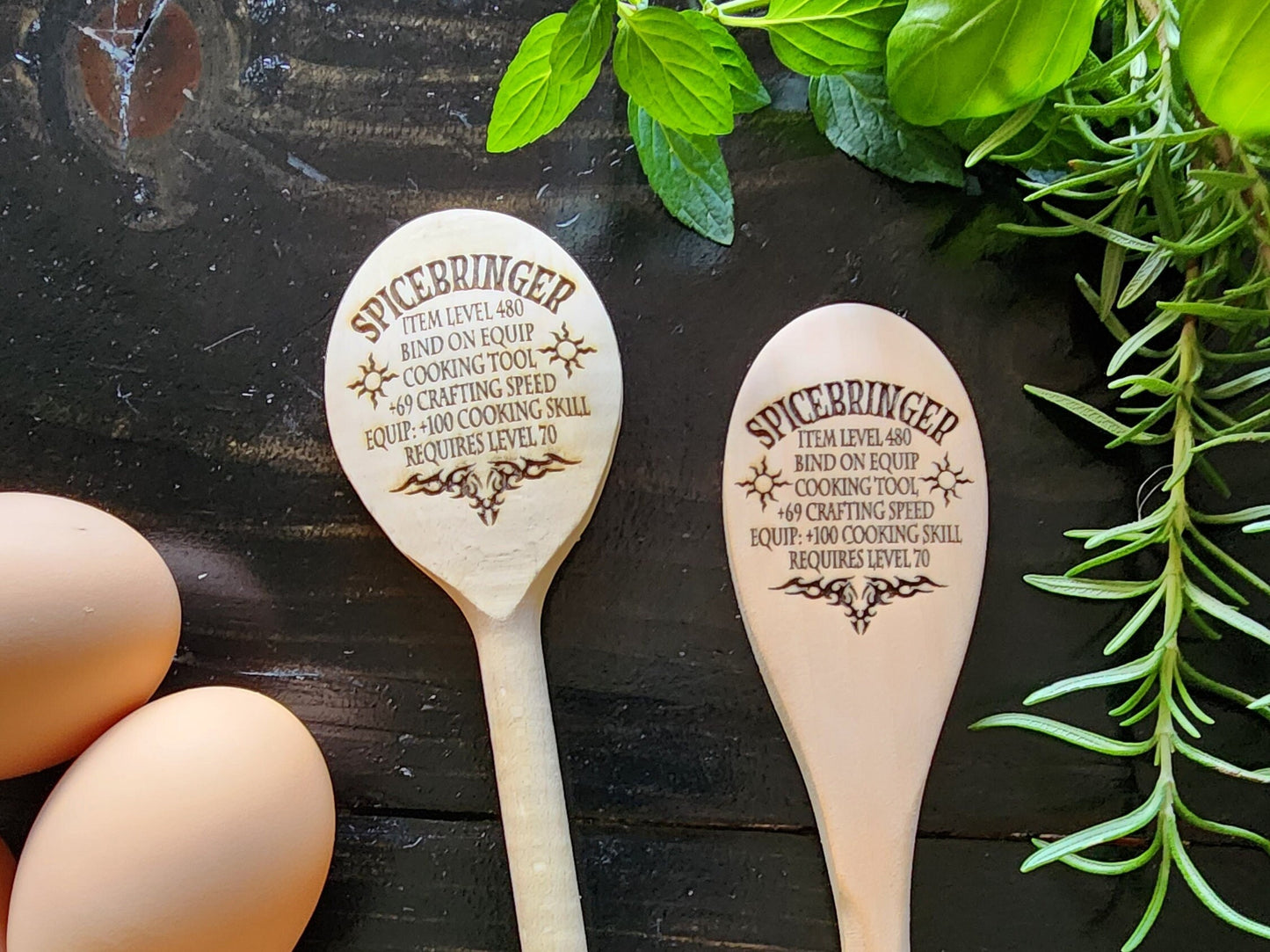 SPICEBRINGER WOODEN SPOON Legendary Item Kitchen Utensil inspired by Fantasy Roleplaying game World of Warcraft Dungeons & Dragons Warhammer
