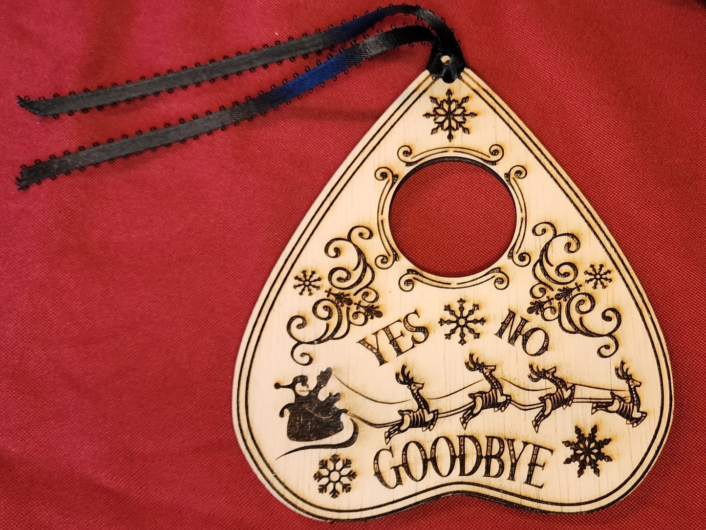 PLANCHETTE SANTA & REINDEER Skull Ornament Summon the Holiday Spirit With This Skull Santa with Skull Reindeer Christmas Ouija Spirit Board