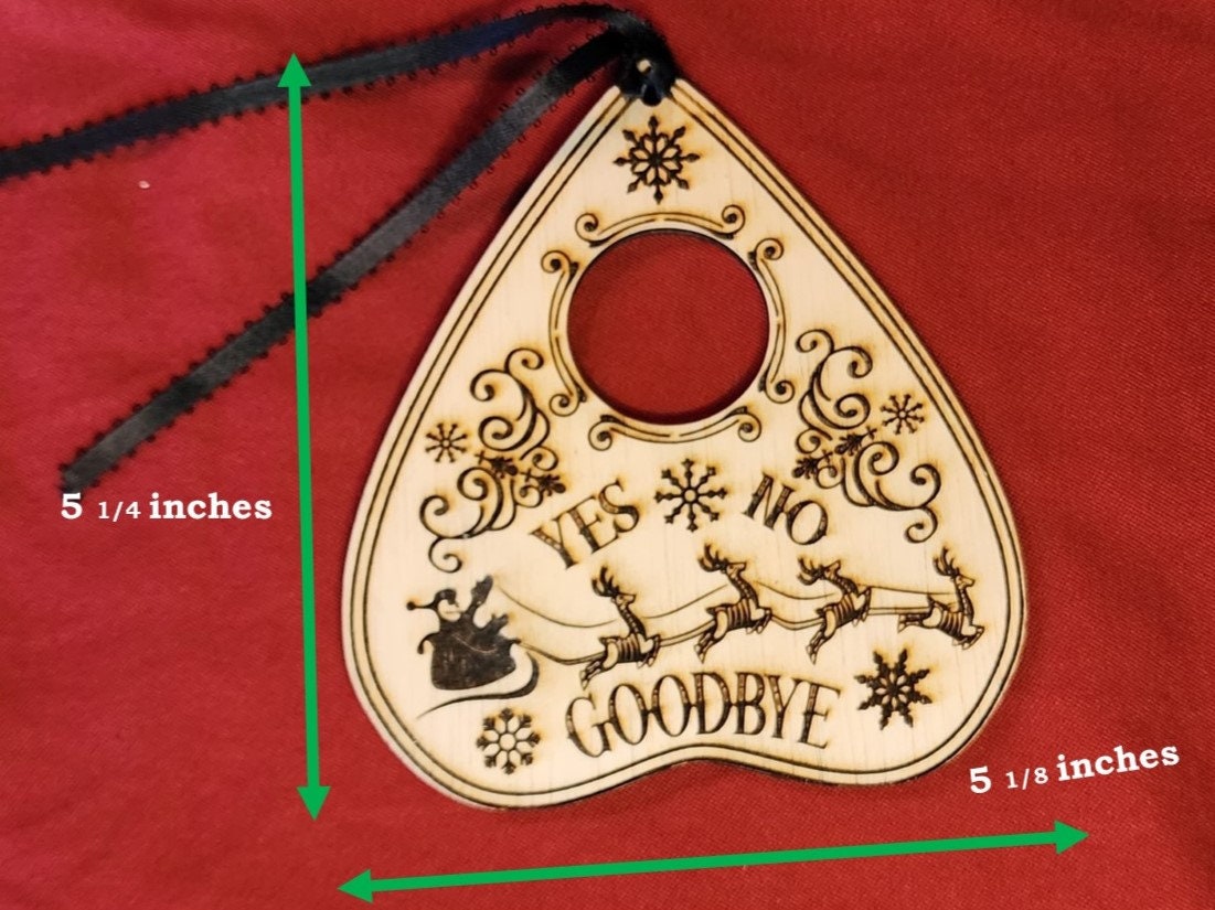 PLANCHETTE SANTA & REINDEER Skull Ornament Summon the Holiday Spirit With This Skull Santa with Skull Reindeer Christmas Ouija Spirit Board