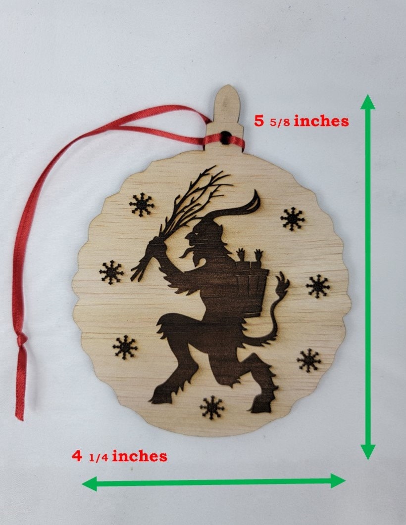 KRAMPUS KRAMPUSNACHT ORNAMENT Holiday Tree Ornament With Krampus Switch and Basket Goat Demon Naughty Children Beware Wintertime Tradition