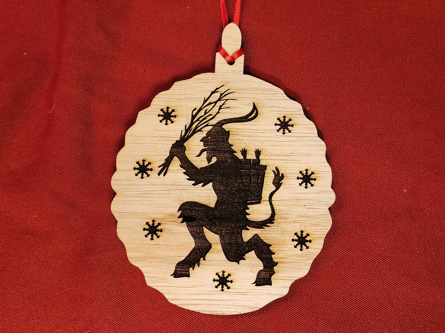 KRAMPUS KRAMPUSNACHT ORNAMENT Holiday Tree Ornament With Krampus Switch and Basket Goat Demon Naughty Children Beware Wintertime Tradition