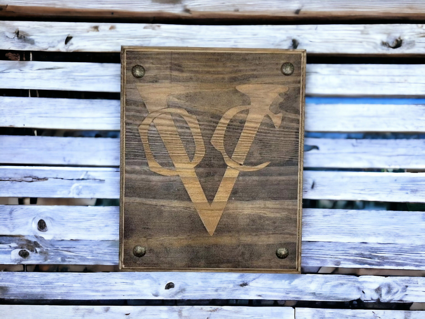 DUTCH EAST INDIA Co. or the United East India Company V.O.C. Verenigde Oostindische Compagnie walnut stained solid wood wall decor sign