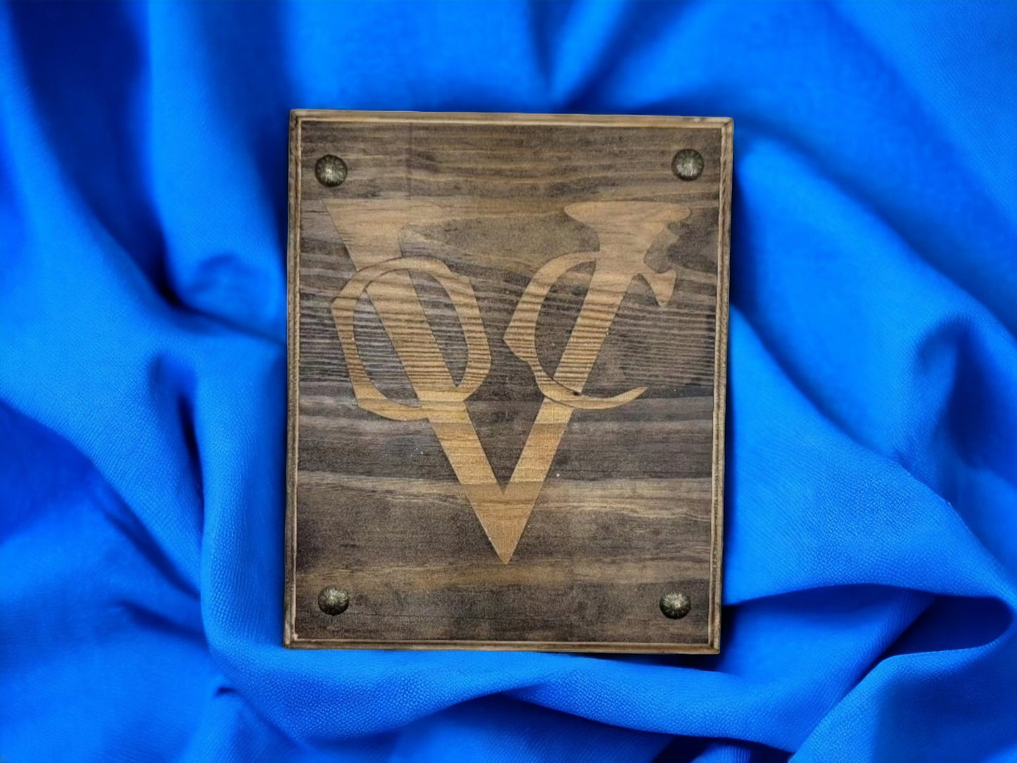DUTCH EAST INDIA Co. or the United East India Company V.O.C. Verenigde Oostindische Compagnie walnut stained solid wood wall decor sign
