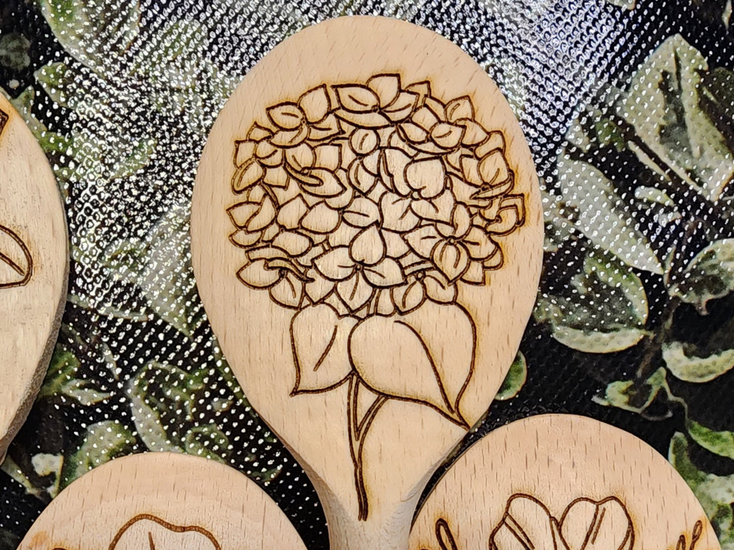 BOUQUET of WOOD SPOONS or Single Flower Spoons Nature Inspired Art for the Kitchen Beautiful Gift for the Cook who Loves Cute Floral Designs