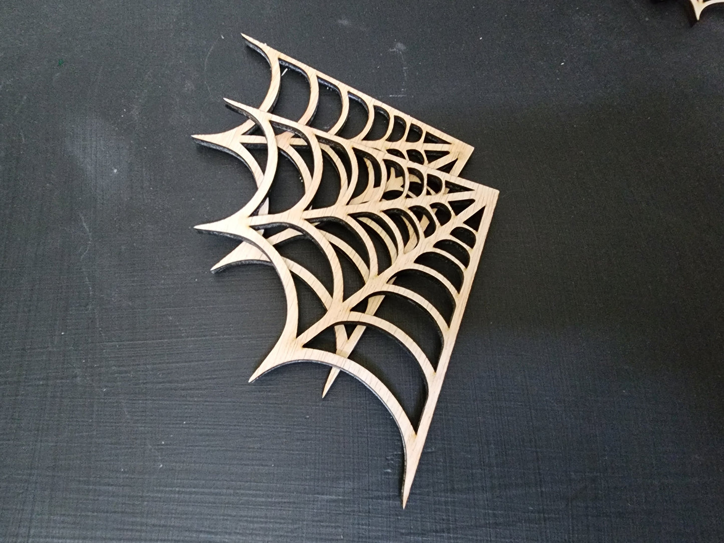 LASER CUT WOOD Spiderweb Embellishment Applique for Decorating & Wood Crafts Gothic Punk Rockabilly Psychobilly Made in the United States