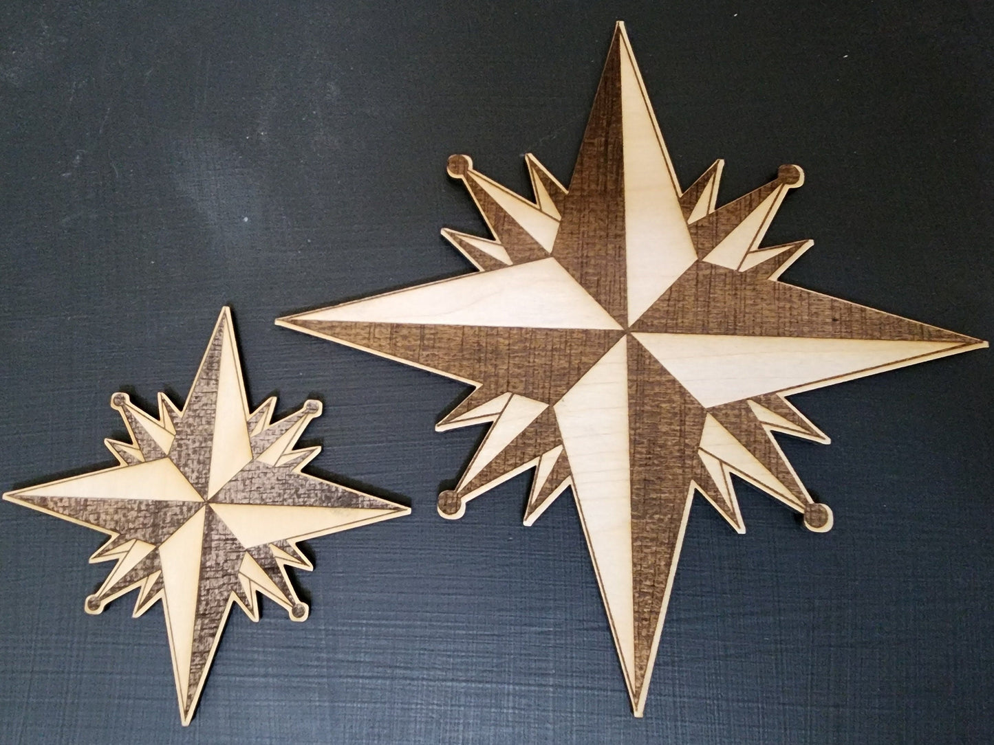 LASER CUT WOOD Compass Rose Nautical Map Pirate Embellishment Applique for Decorating & Wood Crafts | Made in the United States of America