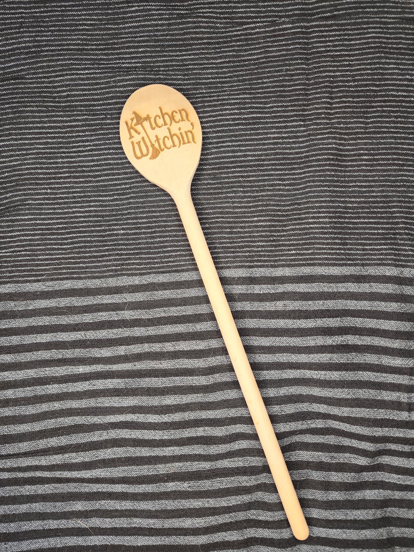 KITCHEN WITCHIN' SPOON Wooden Cooking Spoon | Magical Item | Kitchen Utensil | Laser Engraved Original Design | Gift For Your Kitchen Witch