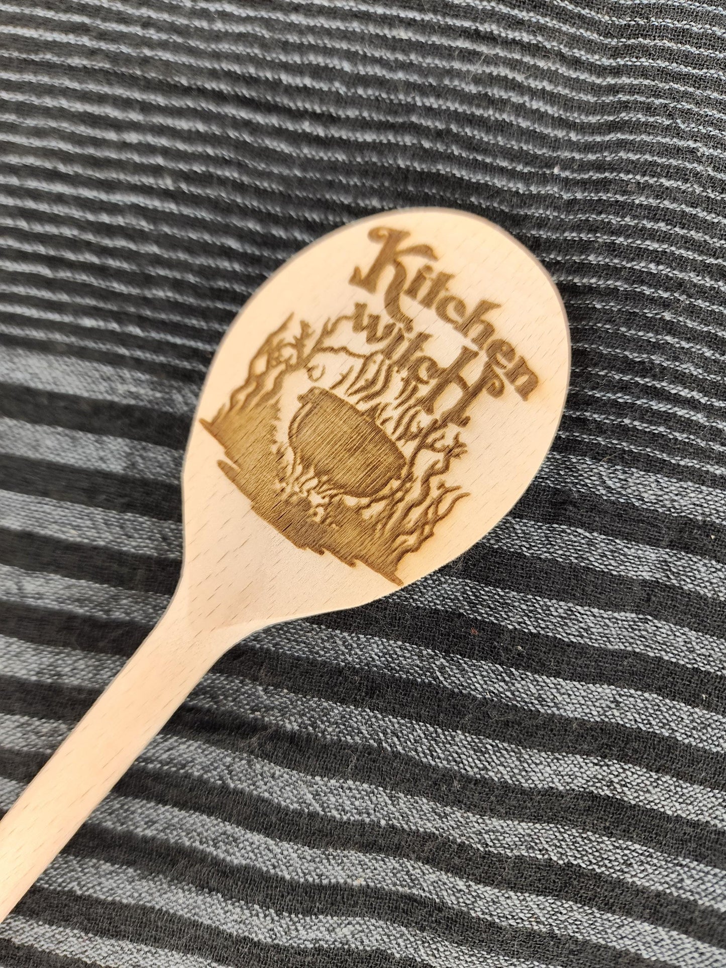 KITCHEN WITCH SPOON Wooden Cooking Spoon | Magical Item | Kitchen Utensil | Laser Engraved Original Design | Gift For Your Kitchen Witch