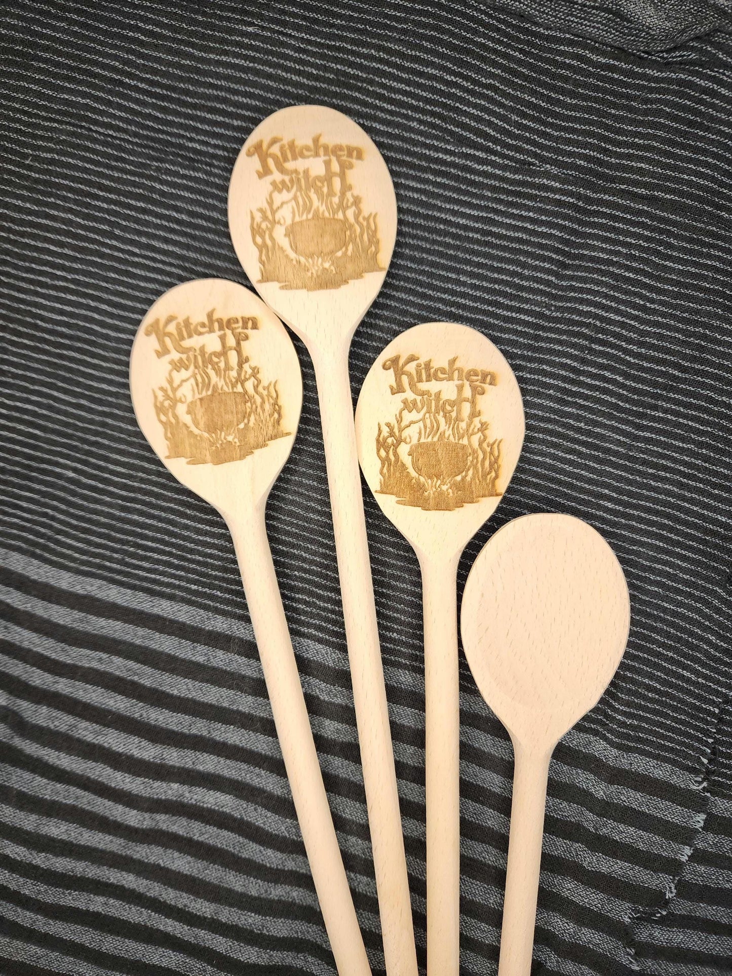 KITCHEN WITCH SPOON Wooden Cooking Spoon | Magical Item | Kitchen Utensil | Laser Engraved Original Design | Gift For Your Kitchen Witch