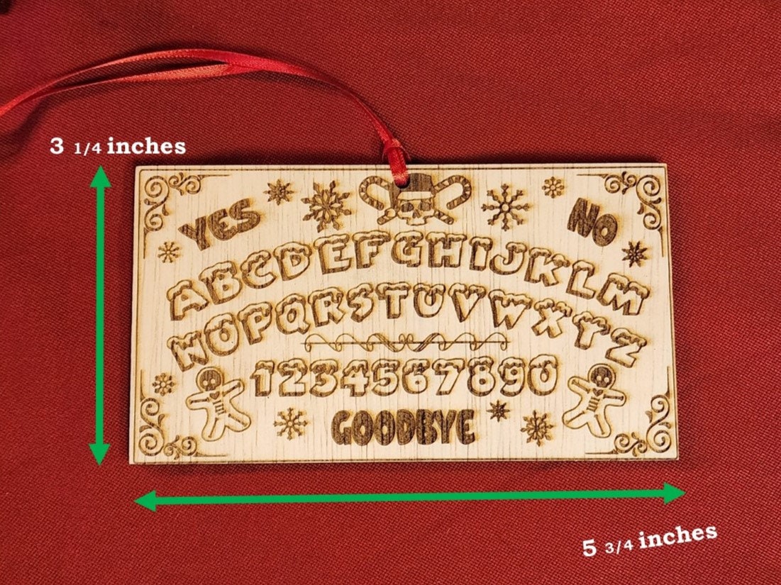 SPIRIT BOARD ORNAMENT Skull with Candy Canes & Cookies Ornament Summon the Holiday Spirit With A Christmas Cookie Themed Ouija Spirit Board