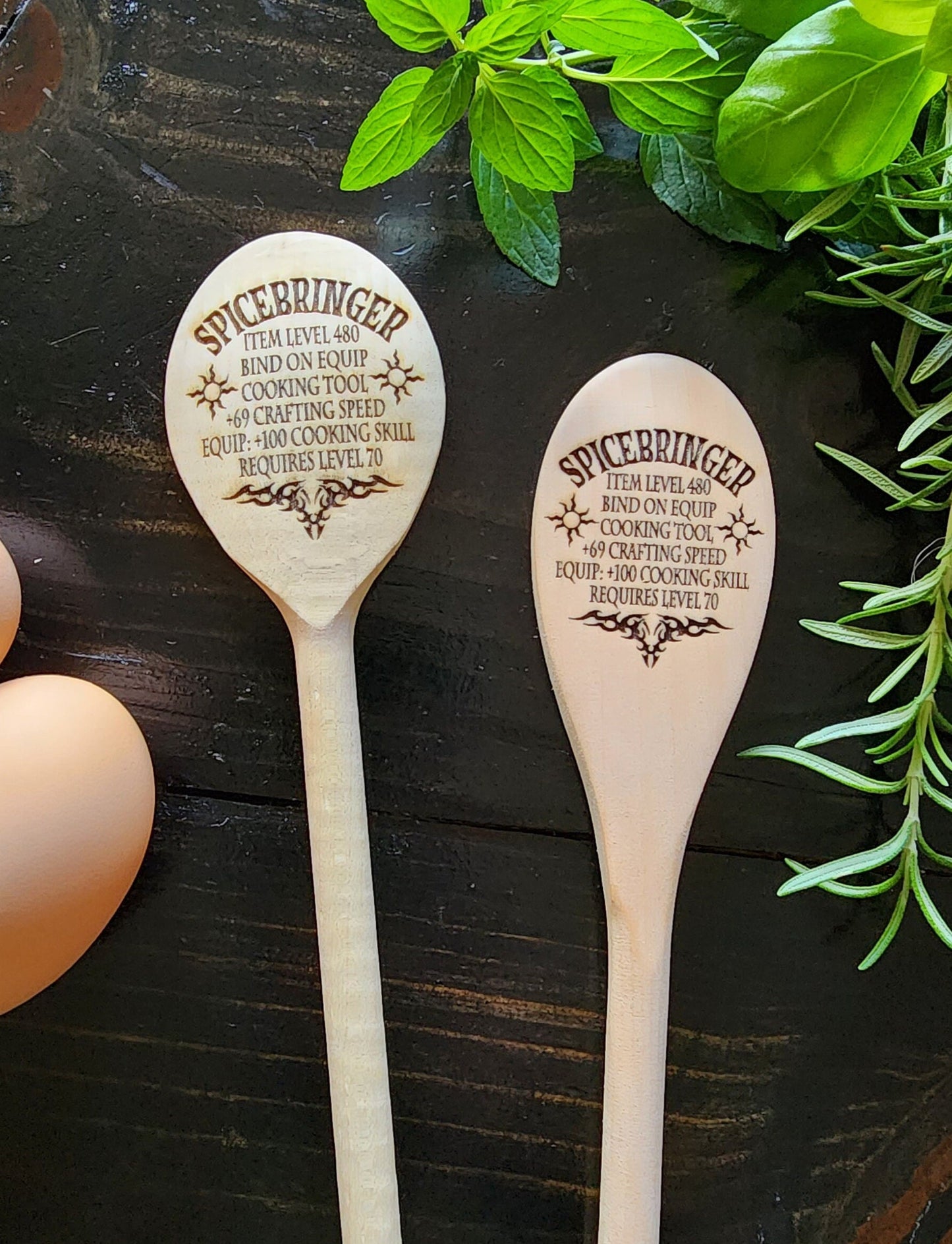 SPICEBRINGER WOODEN SPOON Legendary Item Kitchen Utensil inspired by Fantasy Roleplaying game World of Warcraft Dungeons & Dragons Warhammer