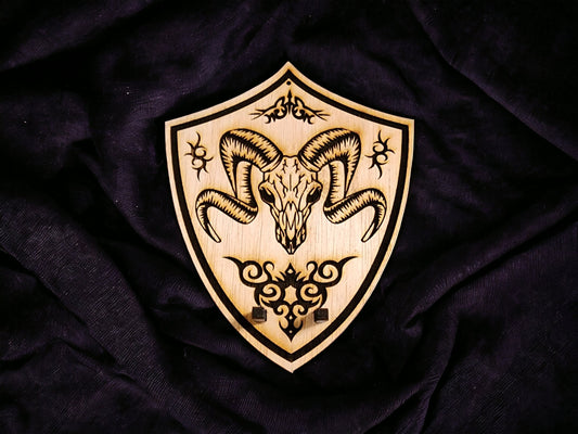 WALL MOUNT for your FLAVORMOURNE Wooden Cooking Spoon Mount Looks Like a Shield with a Horned Skull Legendary World of Warcraft Weapon Item