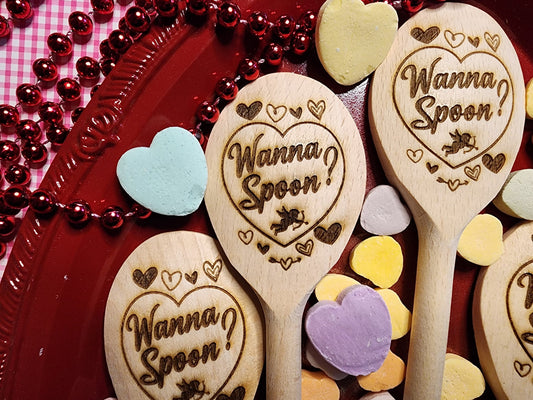 WANNA SPOON? St. VALENTINES Day Wooden Cooking Spoon Gift For Your Valentine Chefs Valentine Cooks Valentine Bakers Matching Mount Available