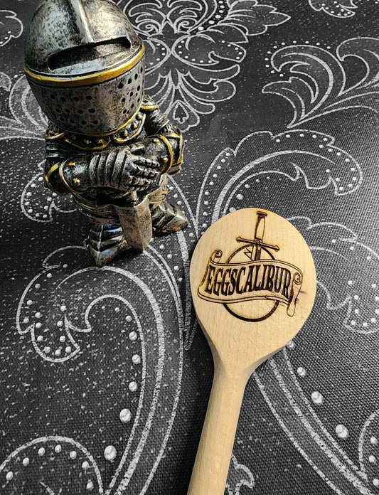 EGGSCALIBUR WOODEN SPOON Wooden Cooking Spoon for Cooking Eggs Soup Stew Inspired by the Arthurian Legend of Excalibur and King Arthur