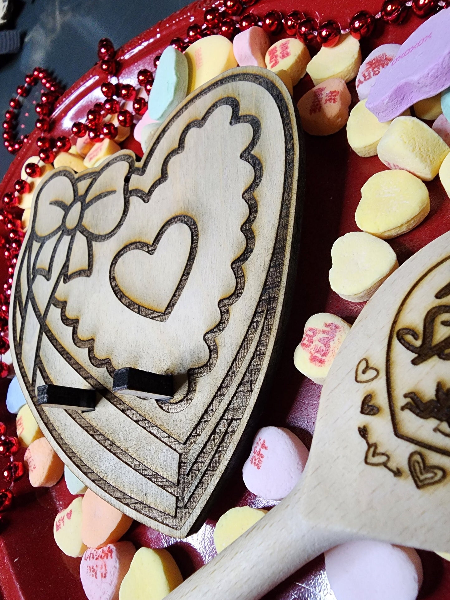 WALL MOUNT for your WANNA Spoon?  Wooden Spoon for Cooking Mount Looks Like a Heart Shaped Box of Candy St. Valentines Gifts for your Love