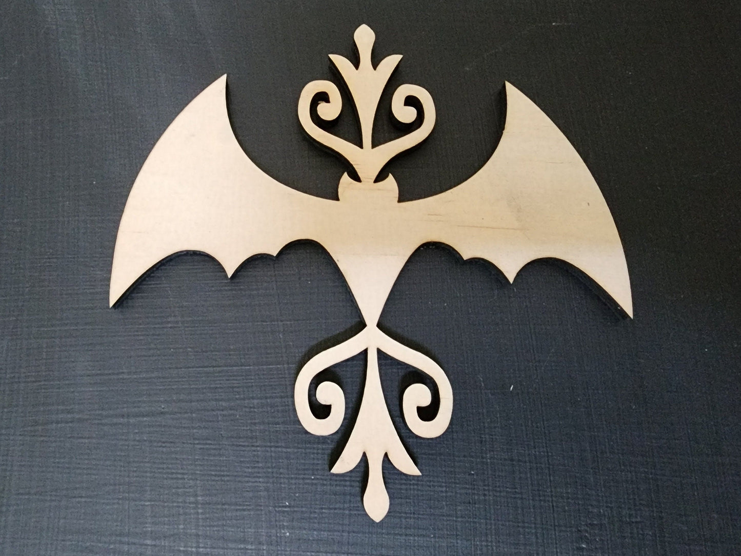 LASER CUT WOOD Bat Ornate Embellishment Applique for Decorating & Wood Crafts | Original Item Made in the United States of America
