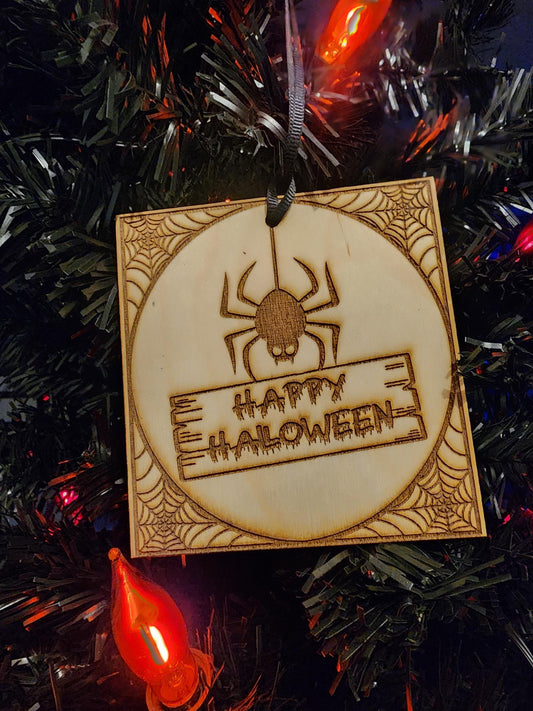 HALLOWEEN SPIDER ORNAMENT with Web frame detail | Cute Spider with Webs | Spooky Season Tree Decor | Made in Alabama in the United States
