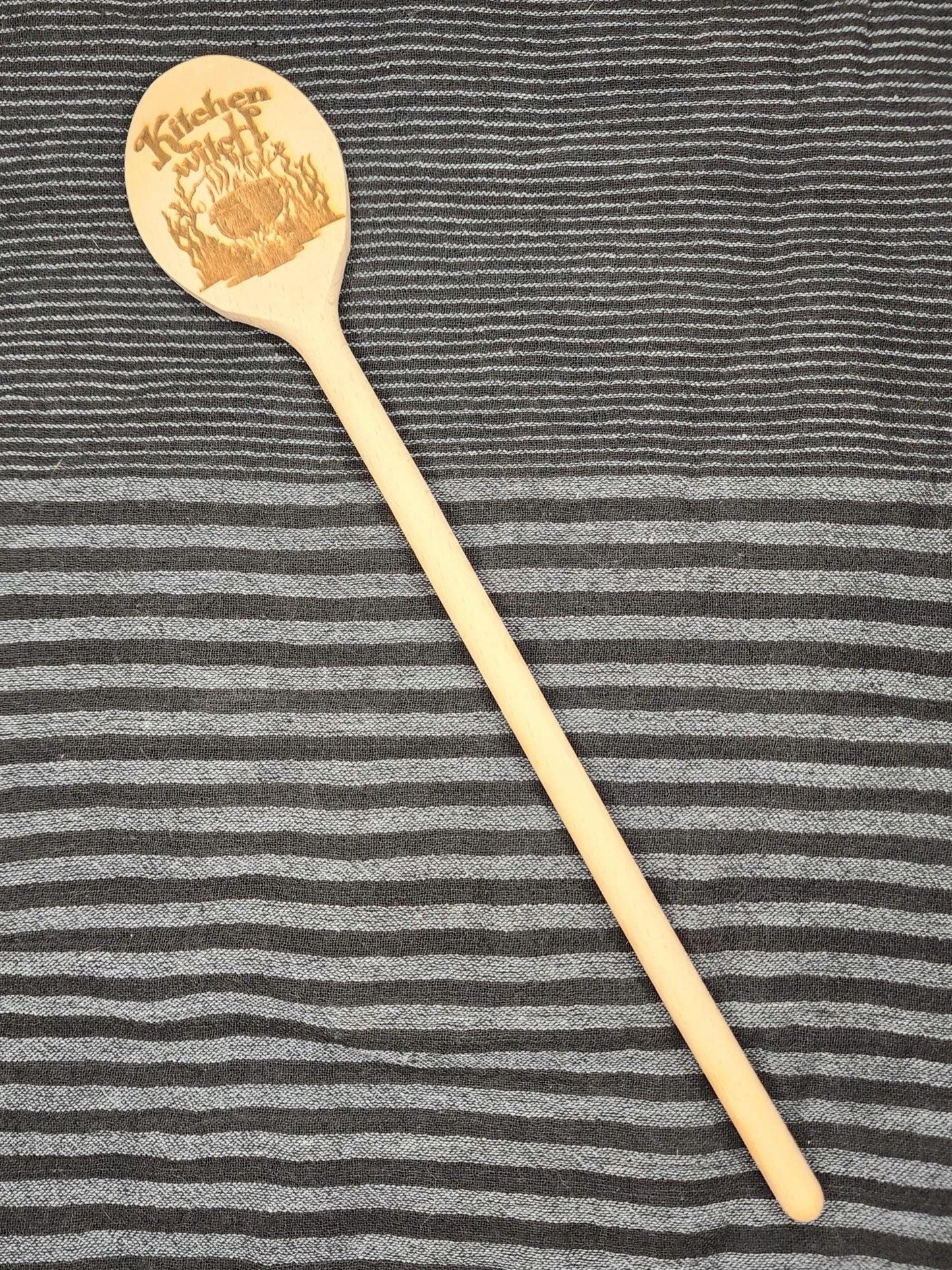 KITCHEN WITCH SPOON Wooden Cooking Spoon | Magical Item | Kitchen Utensil | Laser Engraved Original Design | Gift For Your Kitchen Witch
